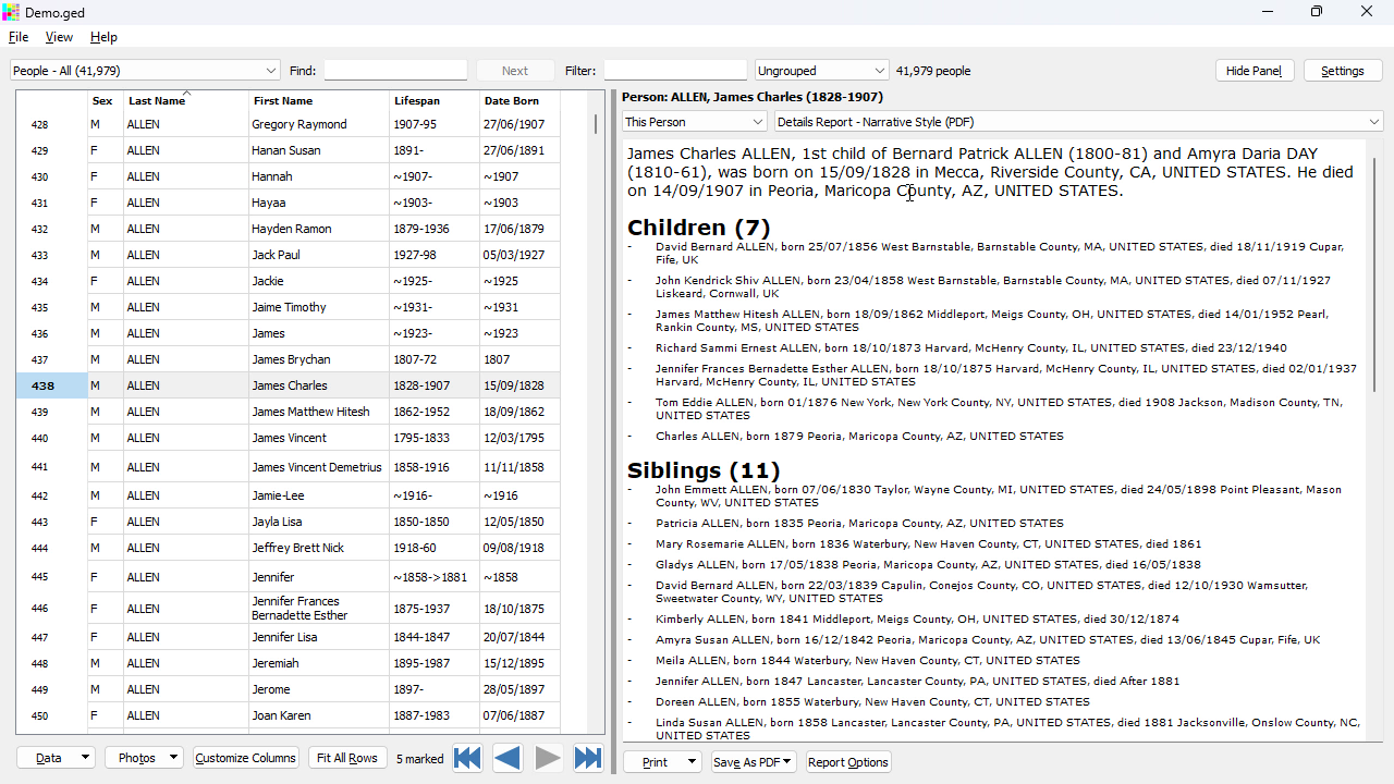 Selected Record With Individual Report